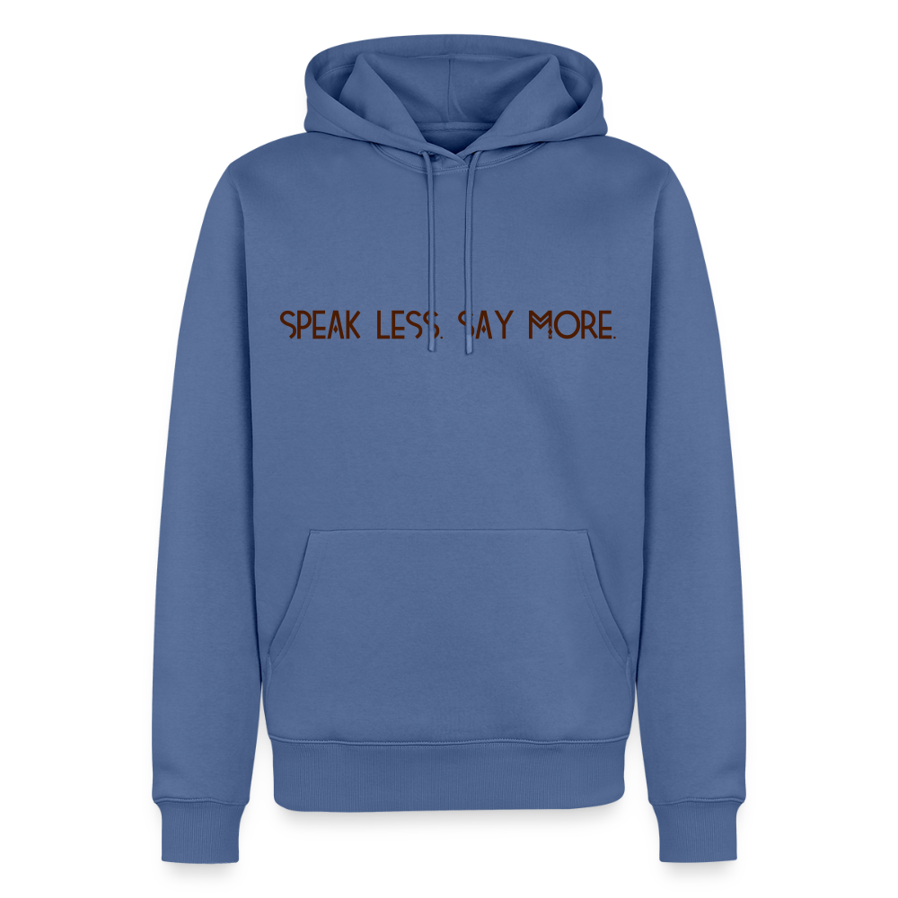 BLNK Herren Hoodie- „Speak less. Say more.“ - Taubenblau