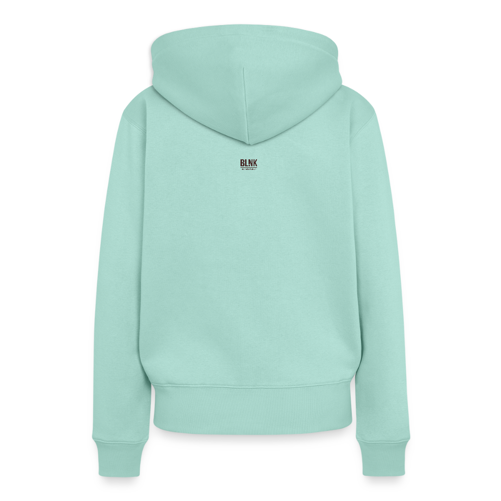 BLNK Frauen Premium Hoodie- „Speak less. Say more.“ - Mint