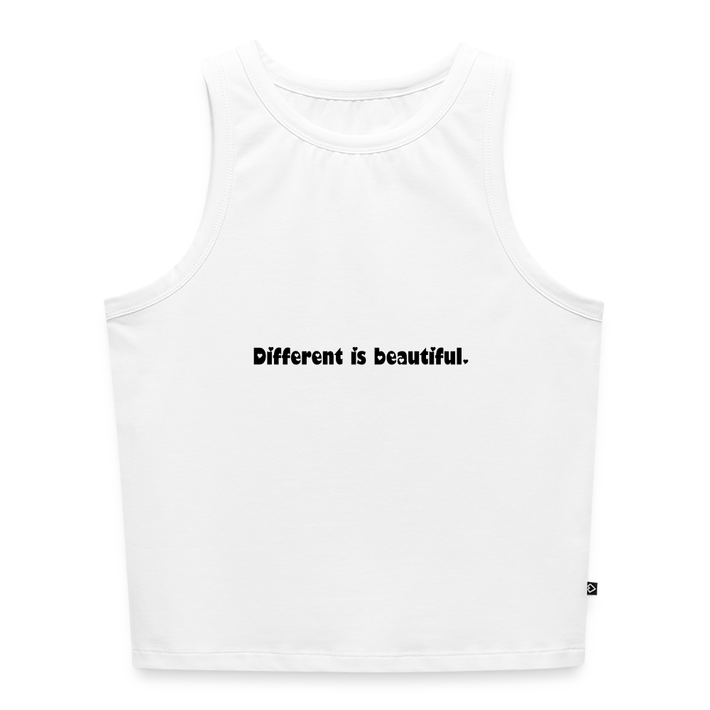 Frauen Cropped Tank Top , Different is beautiful. - Weiß