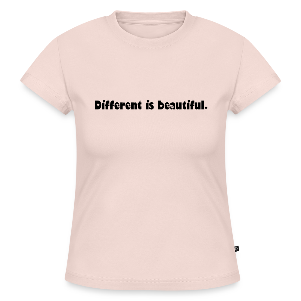 Cropped Frauen Baby Tee. Different is beautiful. - Puderrosa