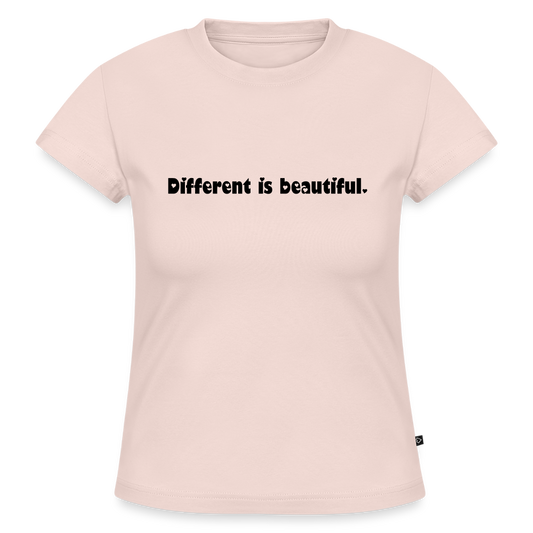 Cropped Frauen Baby Tee. Different is beautiful. - Puderrosa