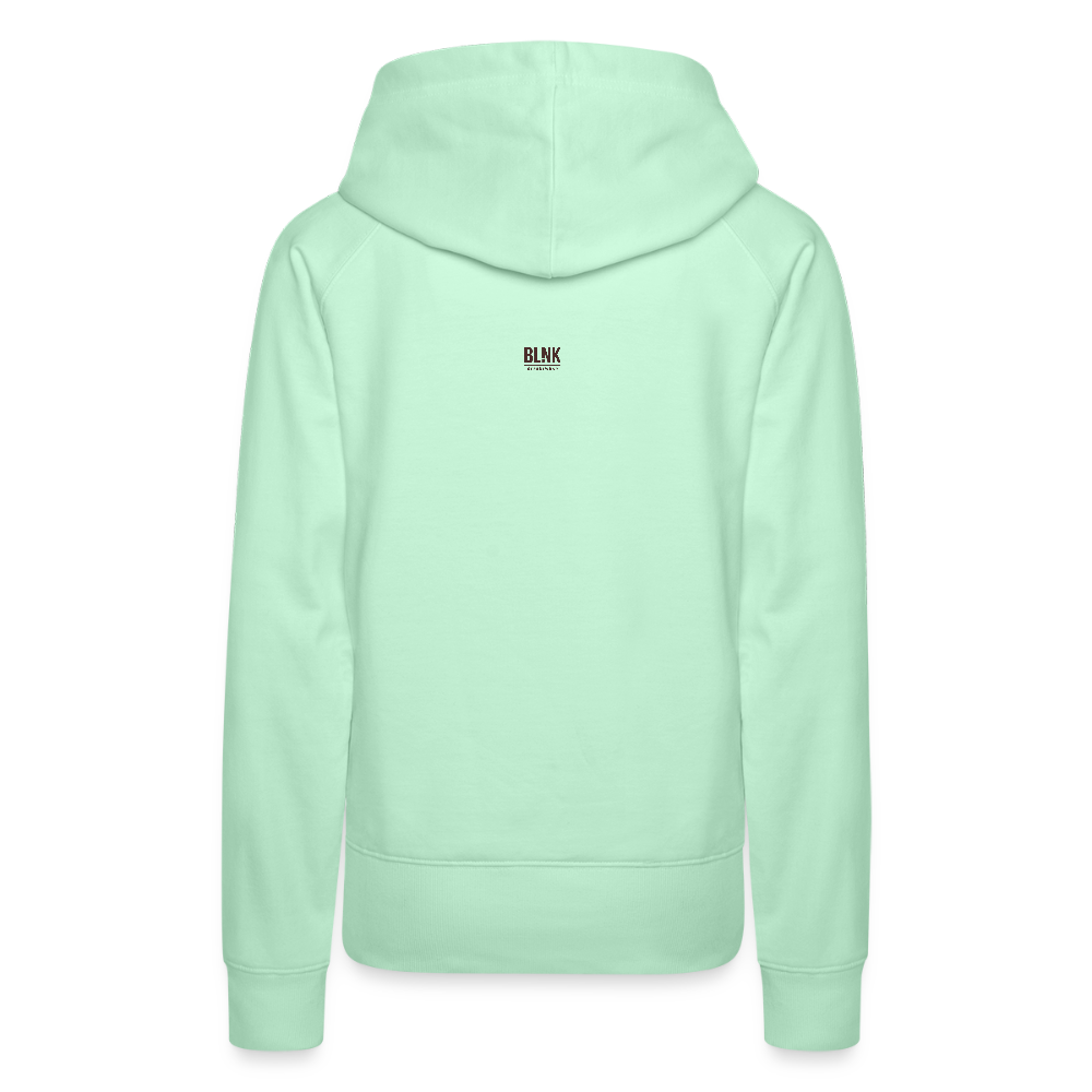 BLNK Frauen Premium Hoodie- „Speak less. Say more.“ - helles Mintgrün
