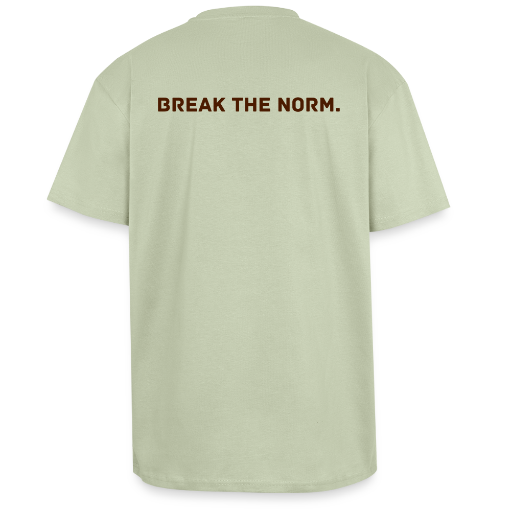 Heavy Oversized T-Shirt „ Break the norm“ - Leichtes Salbeigrün