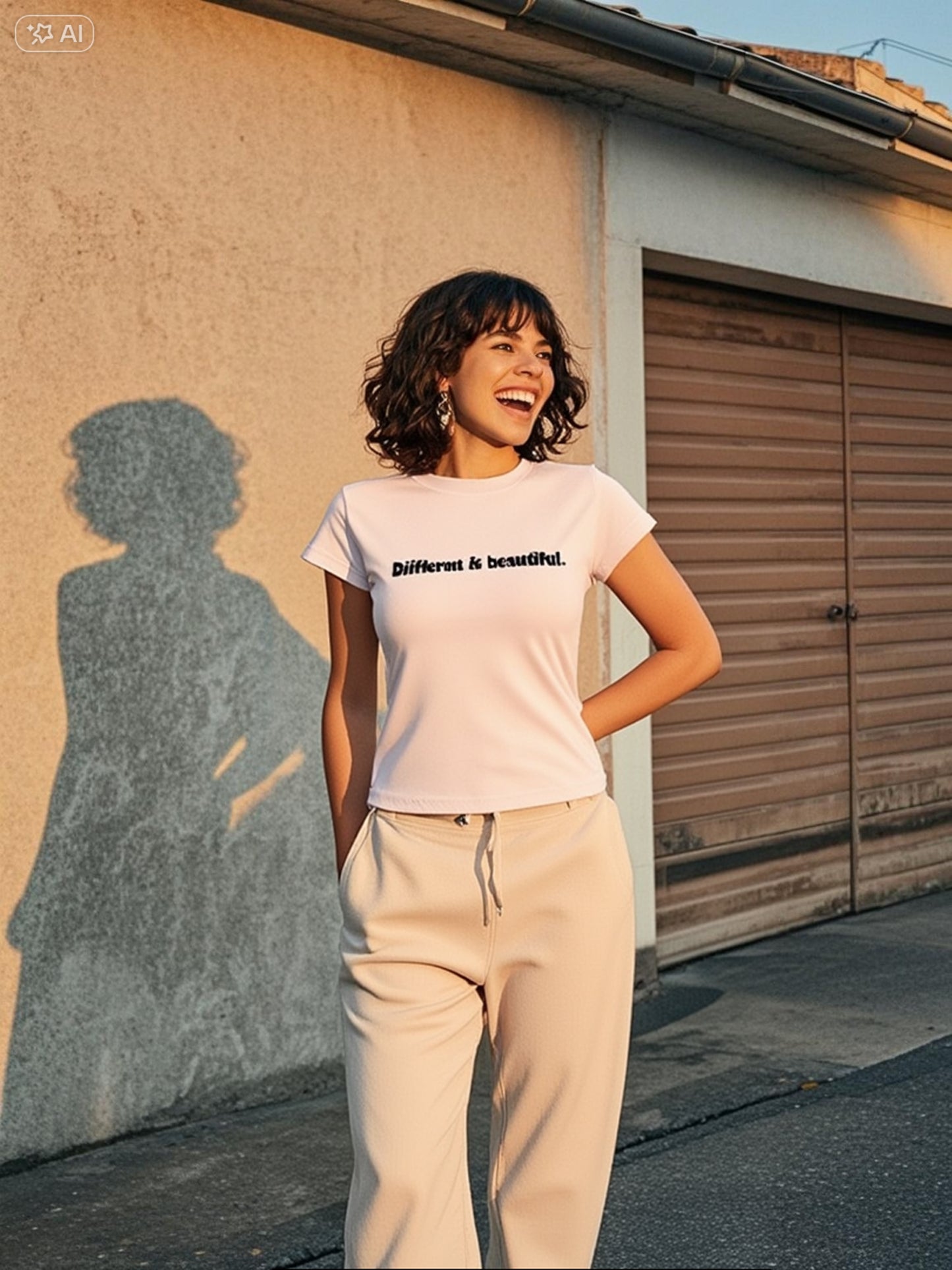 Cropped Frauen Baby Tee. Different is beautiful.