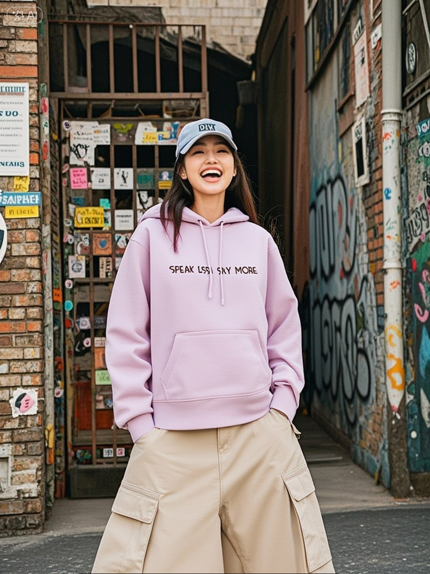 BLNK Frauen Premium Hoodie- „Speak less. Say more.“
