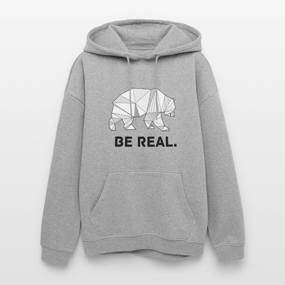 Oversized Unisex Hoodie - Grau meliert