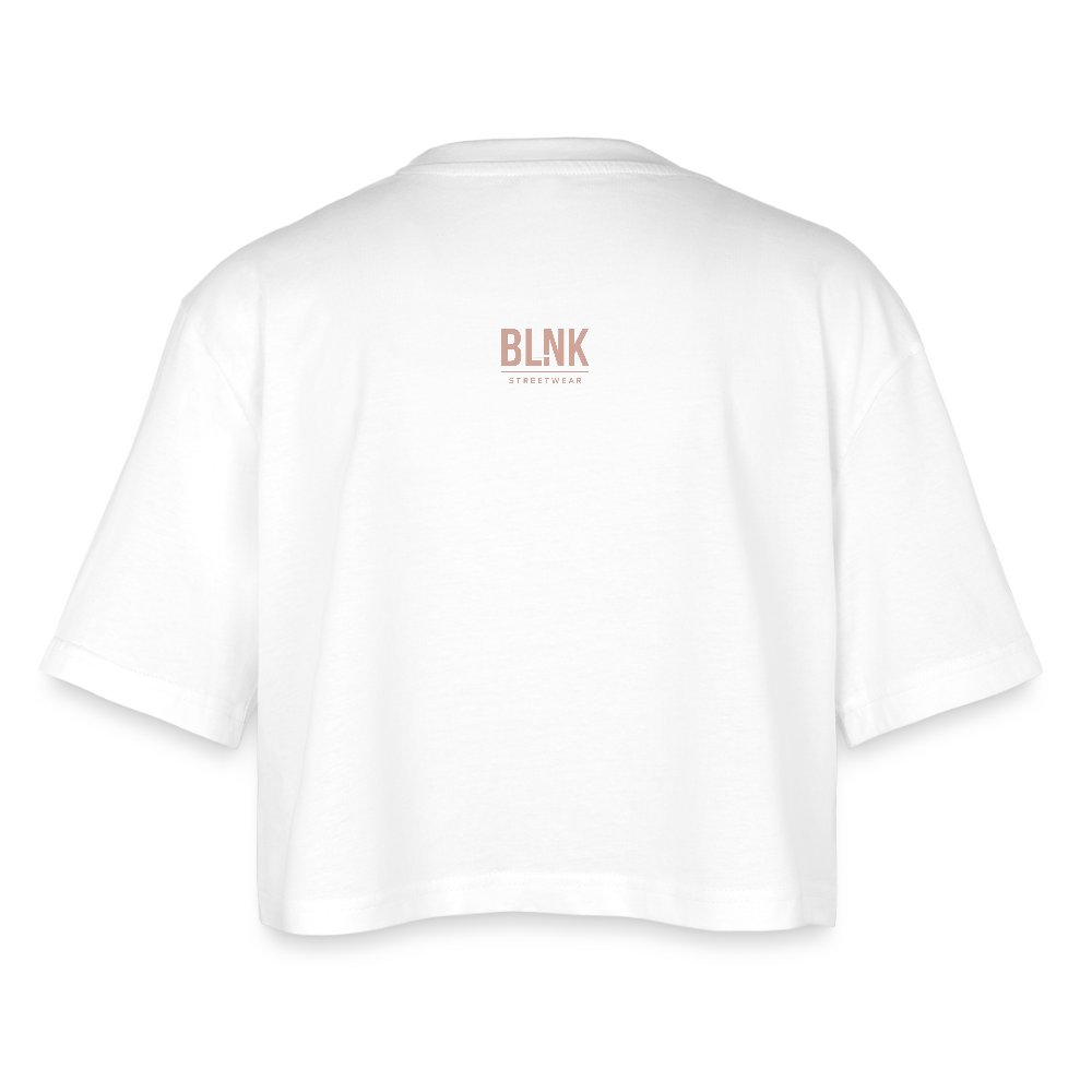Women’s Oversized Cropped T-Shirt - Weiß
