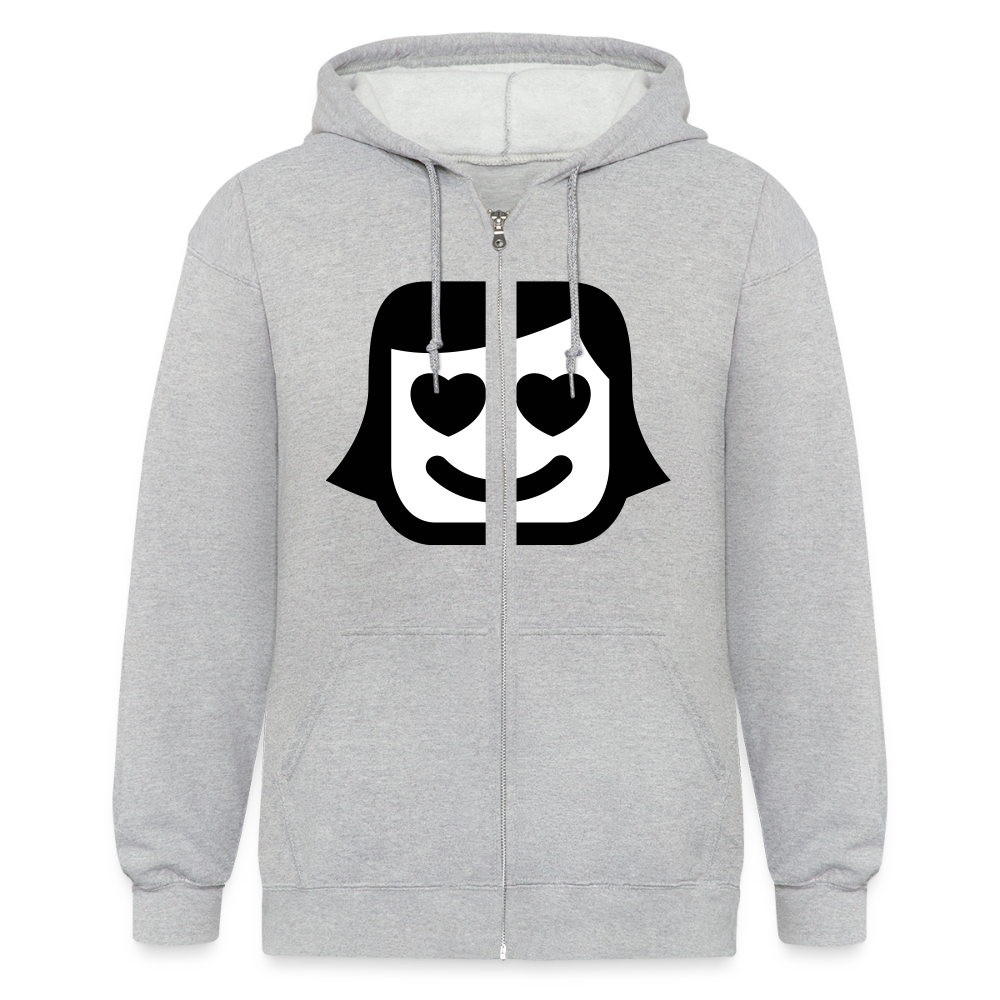 Unisex Heavyweight Kapuzenjacke „Special Smile“ - Grau meliert