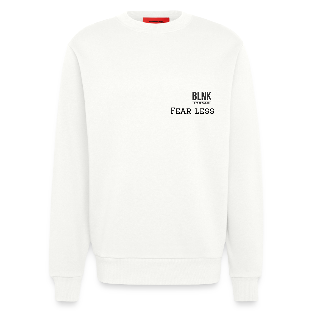 Heavyweight Oversized Organic Crew Neck Made in EU Fear less - OFF WHITE
