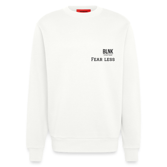 Heavyweight Oversized Organic Crew Neck Made in EU Fear less - OFF WHITE