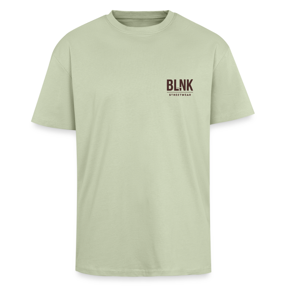 Heavy Oversized T-Shirt „ Break the norm“ - Leichtes Salbeigrün 