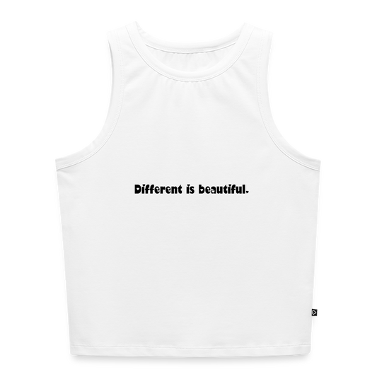 Frauen Cropped Tank Top , Different is beautiful. - Weiß